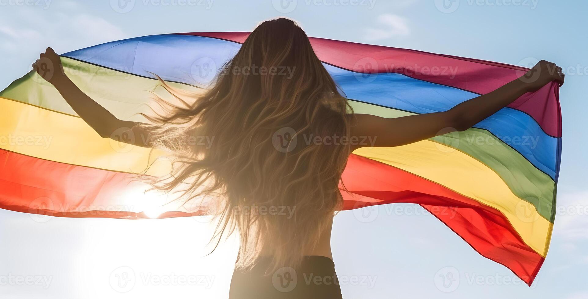 Drapeau arc-en-ciel fait main de la fierté gaie Drapeau LGBT 3 x 5