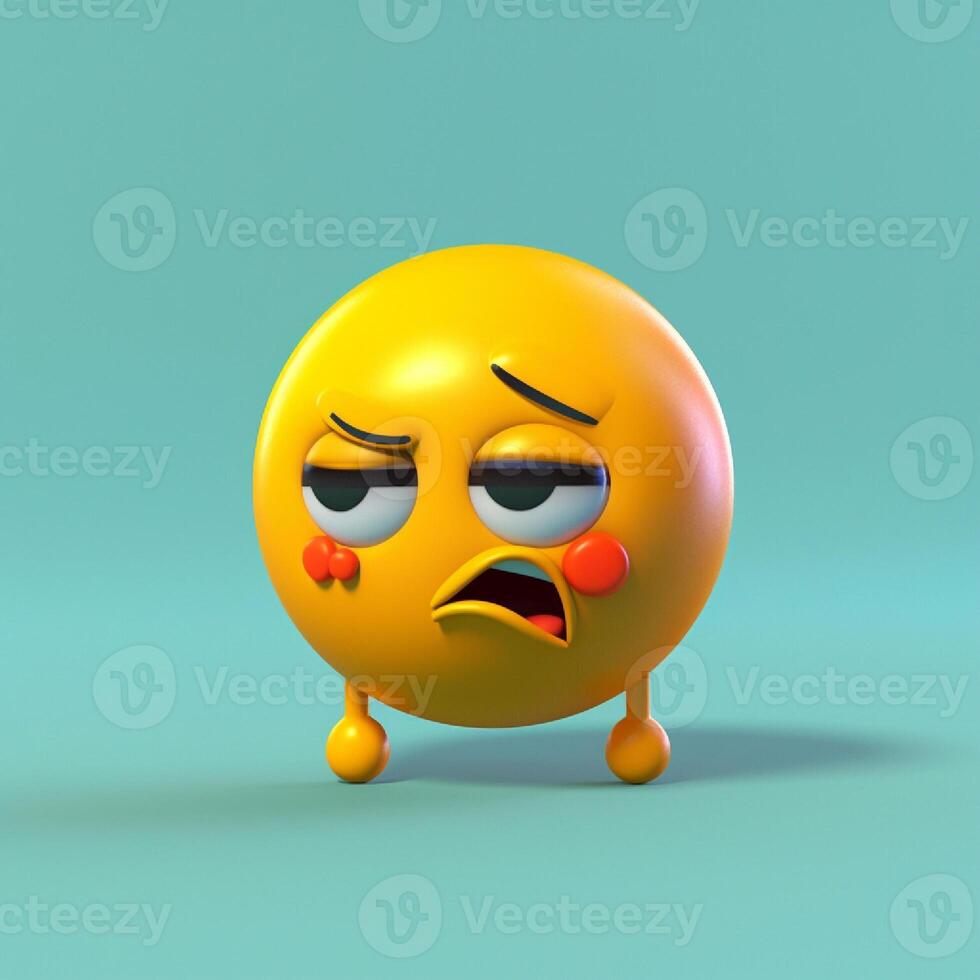 3d triste émoji. génératif ai photo