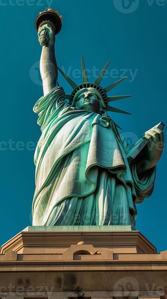 statue de liberté dans Nouveau york ville, Etats-Unis. le statue est le symbole de le uni États. photo