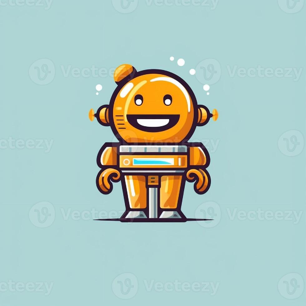 une mignonne mascotte logo de robot photo