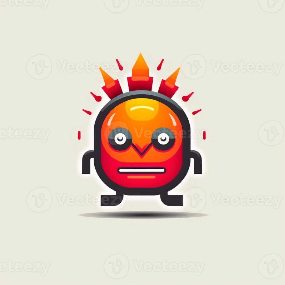 une mignonne mascotte logo de robot photo