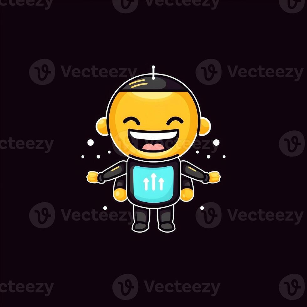 une mignonne mascotte logo de robot photo