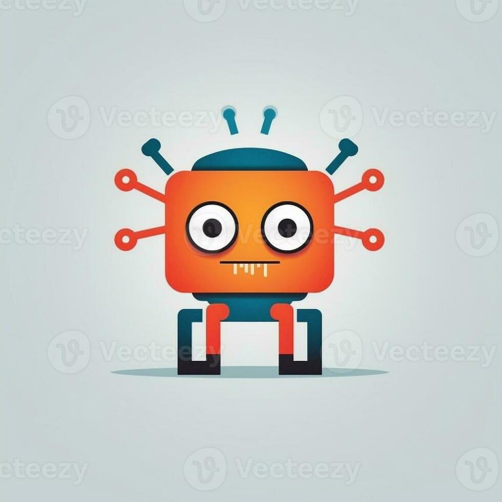 une mignonne mascotte logo de robot photo