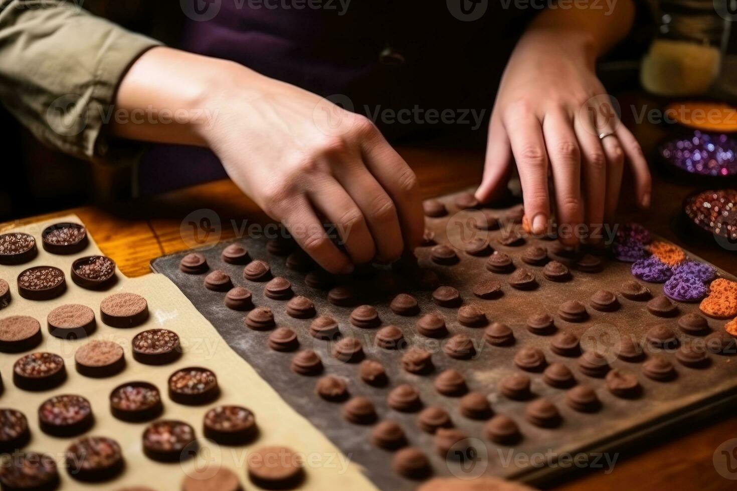 femelle Maître chef chocolatier travail dans artisanal professionnel  Chocolat laboratoire, ai génératif 25534154 Photo de stock chez Vecteezy