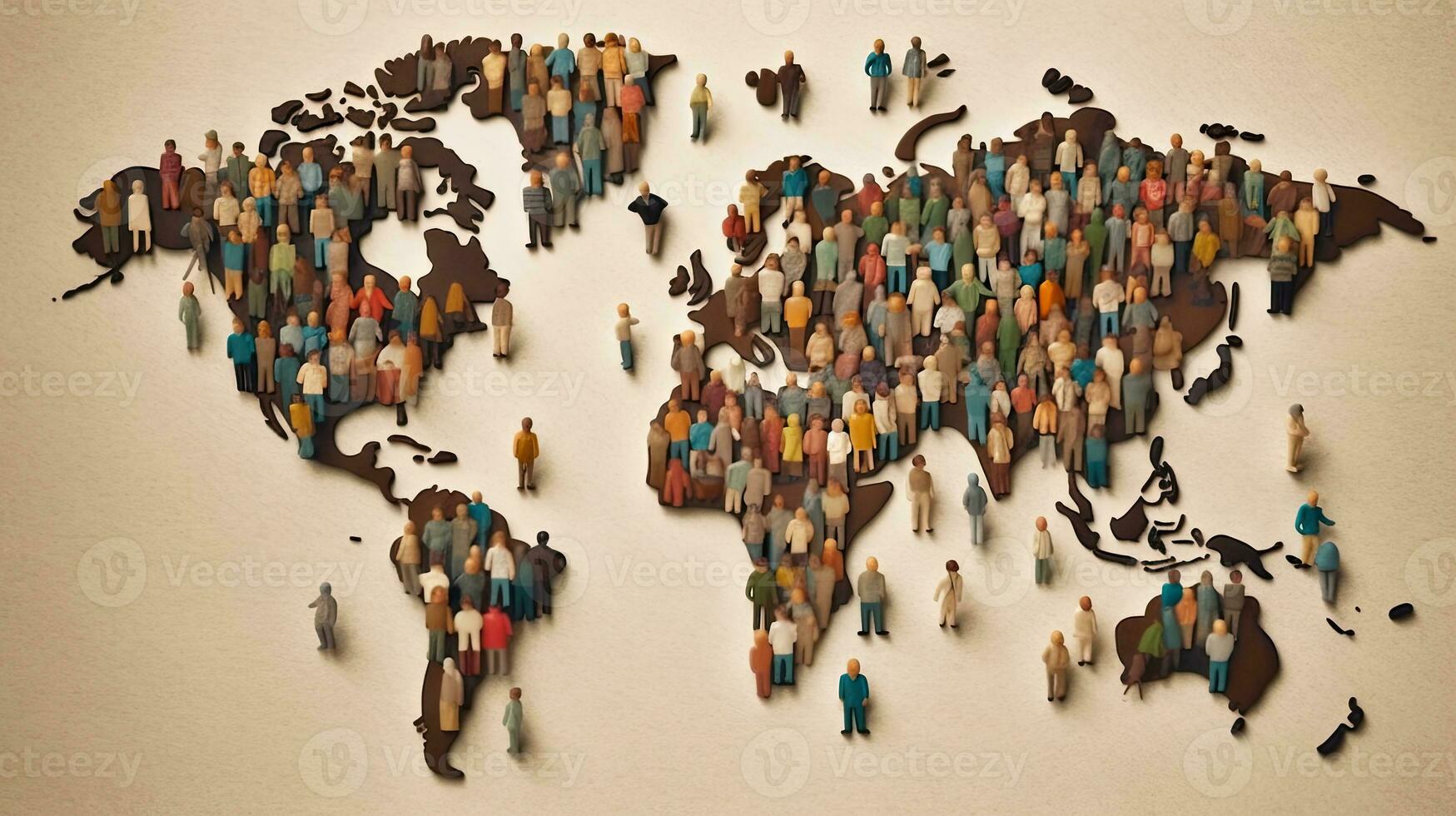 monde carte population avec les peuples Contexte. génératif ai. photo