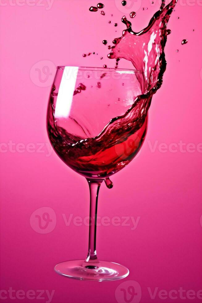 du vin liquide pente fermer Contexte boisson fête blanc de l'alcool verre rouge. génératif ai. photo