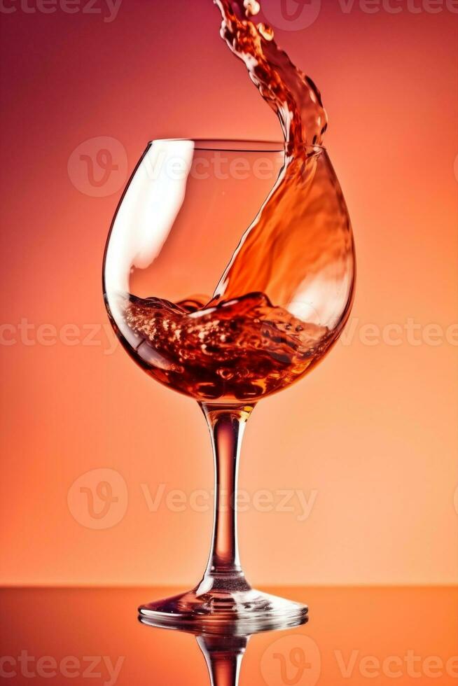 liquide fermer goût pente boisson Contexte rouge verre du vin de l'alcool faire la fête. génératif ai. photo