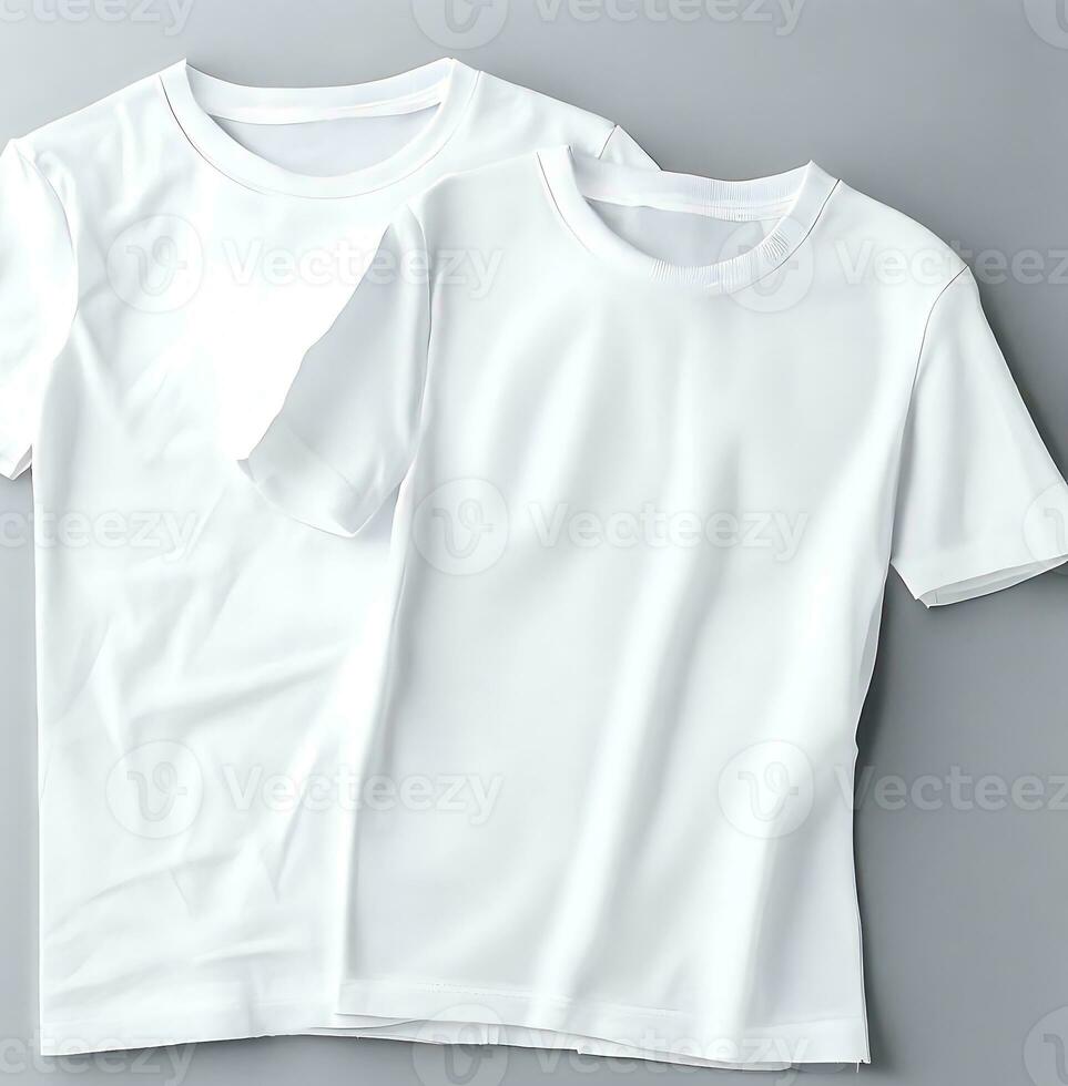 ai produire photo gratuit photo blanc t-shirts avec copie espace sur