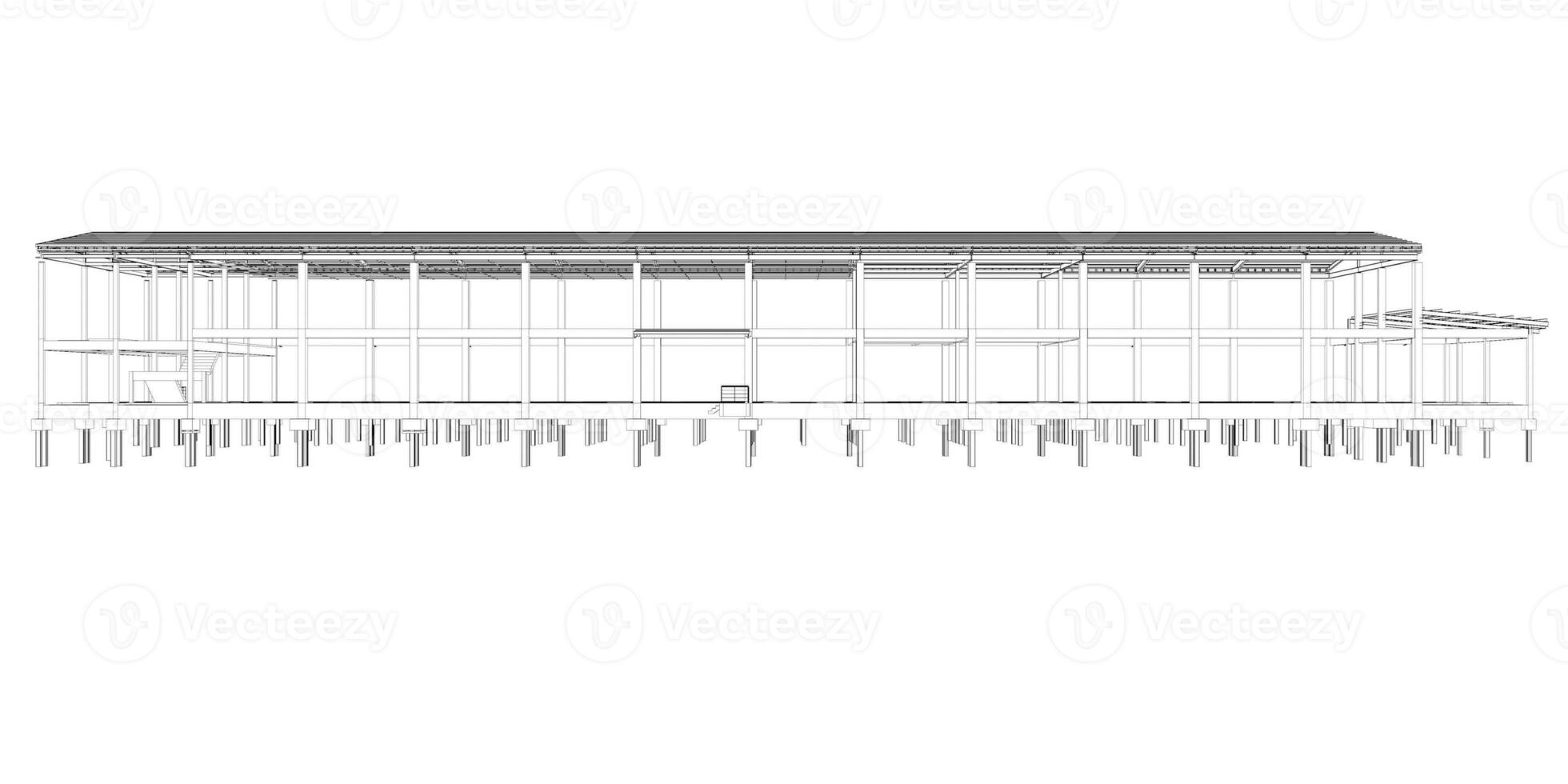 3d illustration de bâtiment structure photo