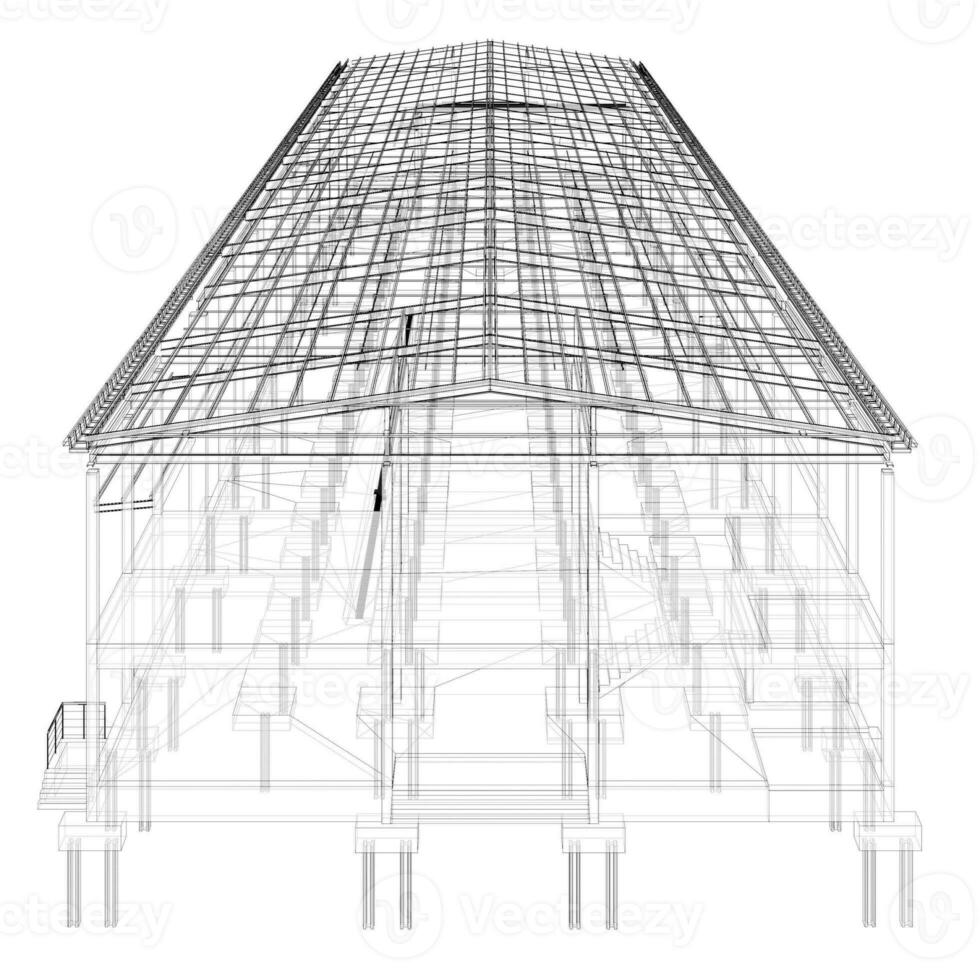 3d illustration de bâtiment structure photo