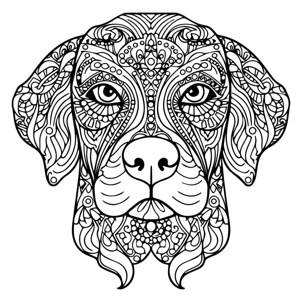 chien tête ligne art coloration page illustration photo