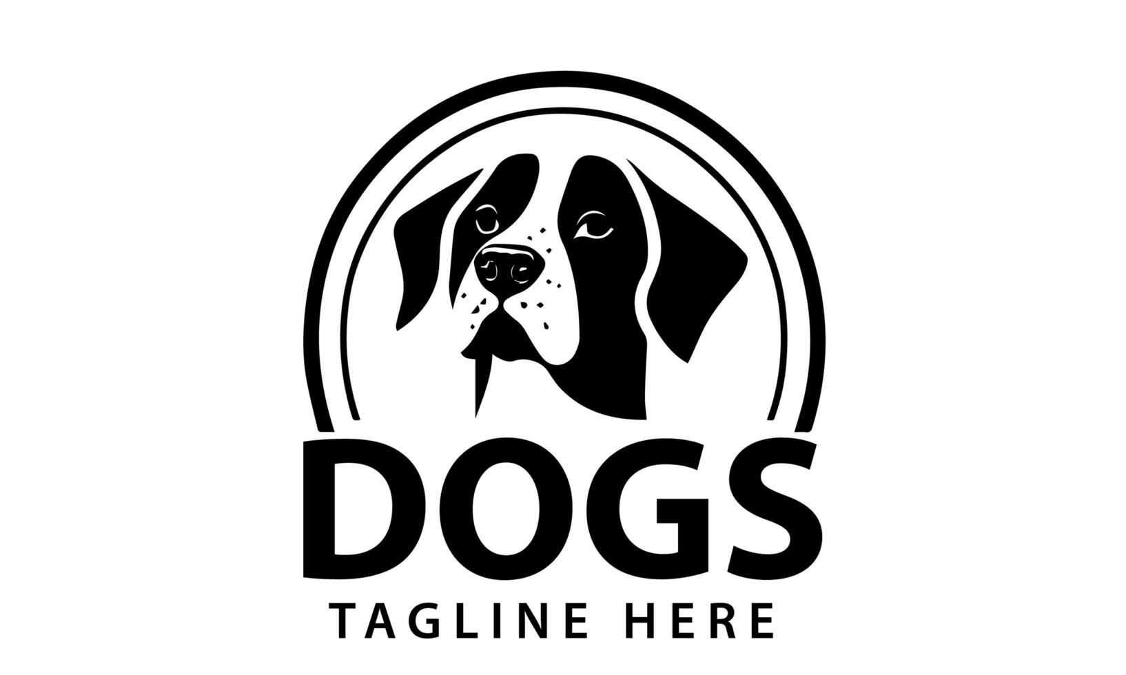 silhouette chien tête logo conception photo