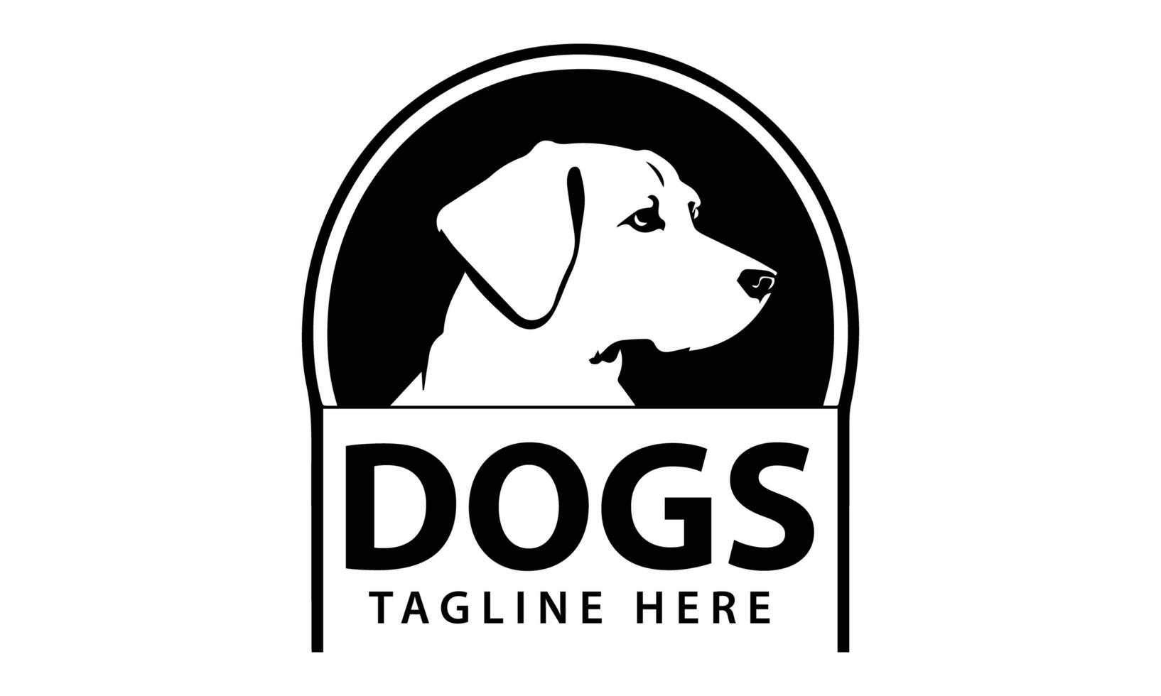 noir et blanc chien tête logo conception photo