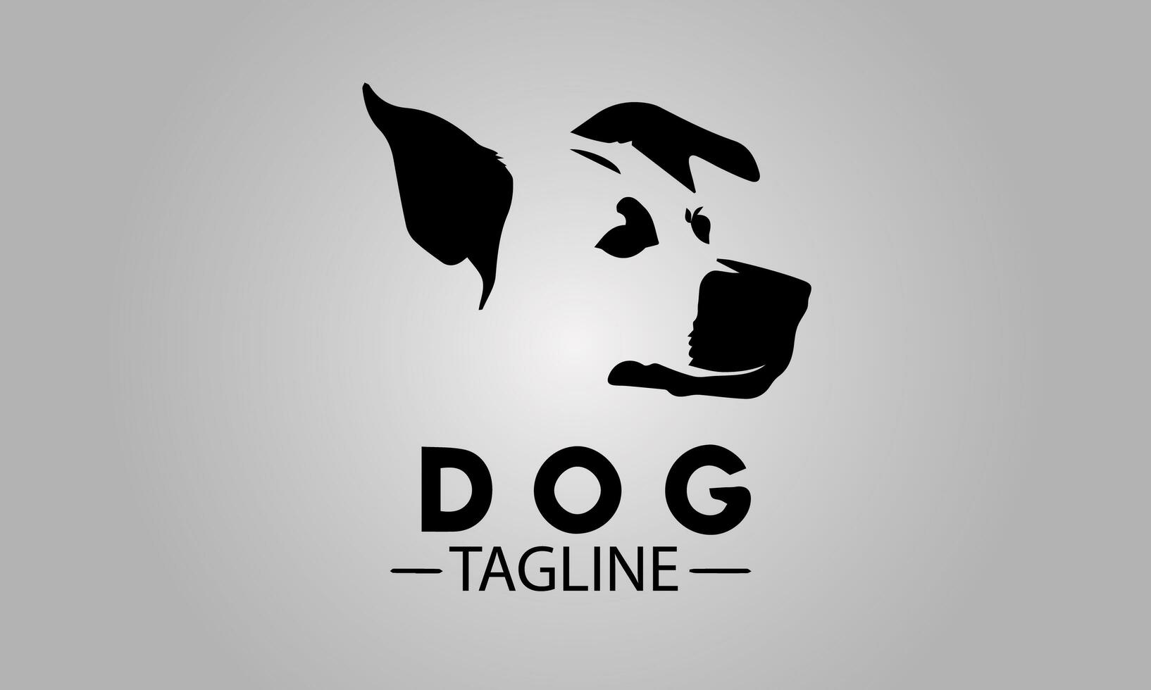 gratuit noir chien tête logo conception photo