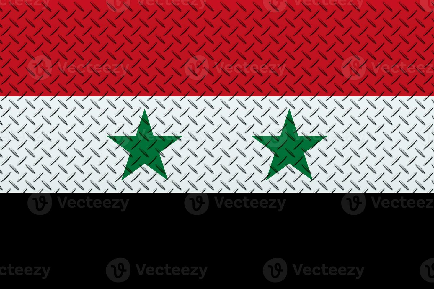 3d drapeau de Syrie sur une métal mur Contexte. photo