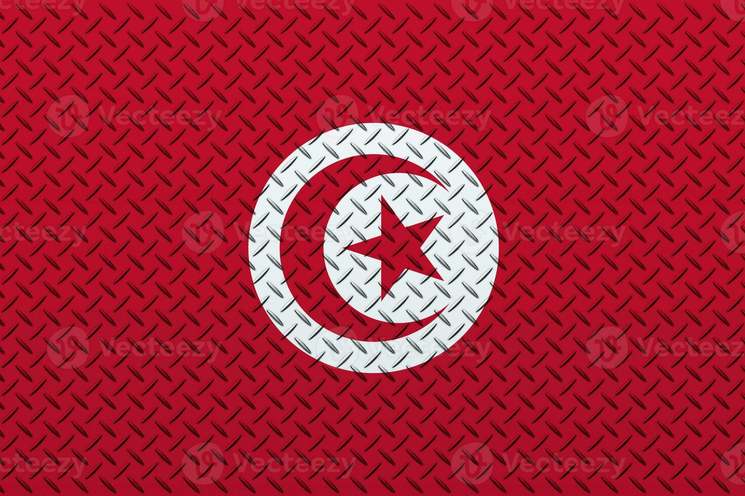 3d drapeau de Tunisie sur une métal mur Contexte. photo