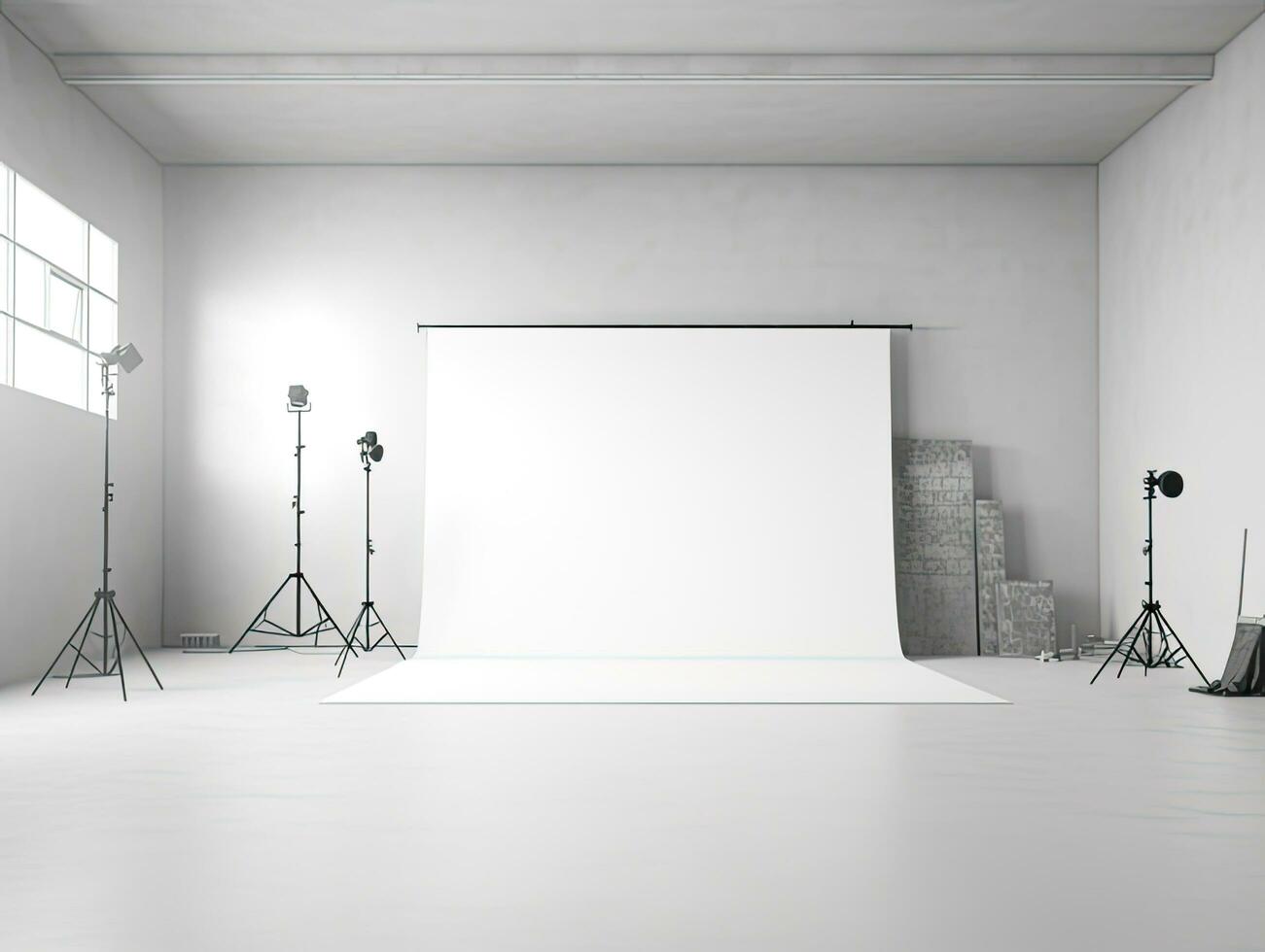 intérieur de une la photographie studio avec une Vide toile de