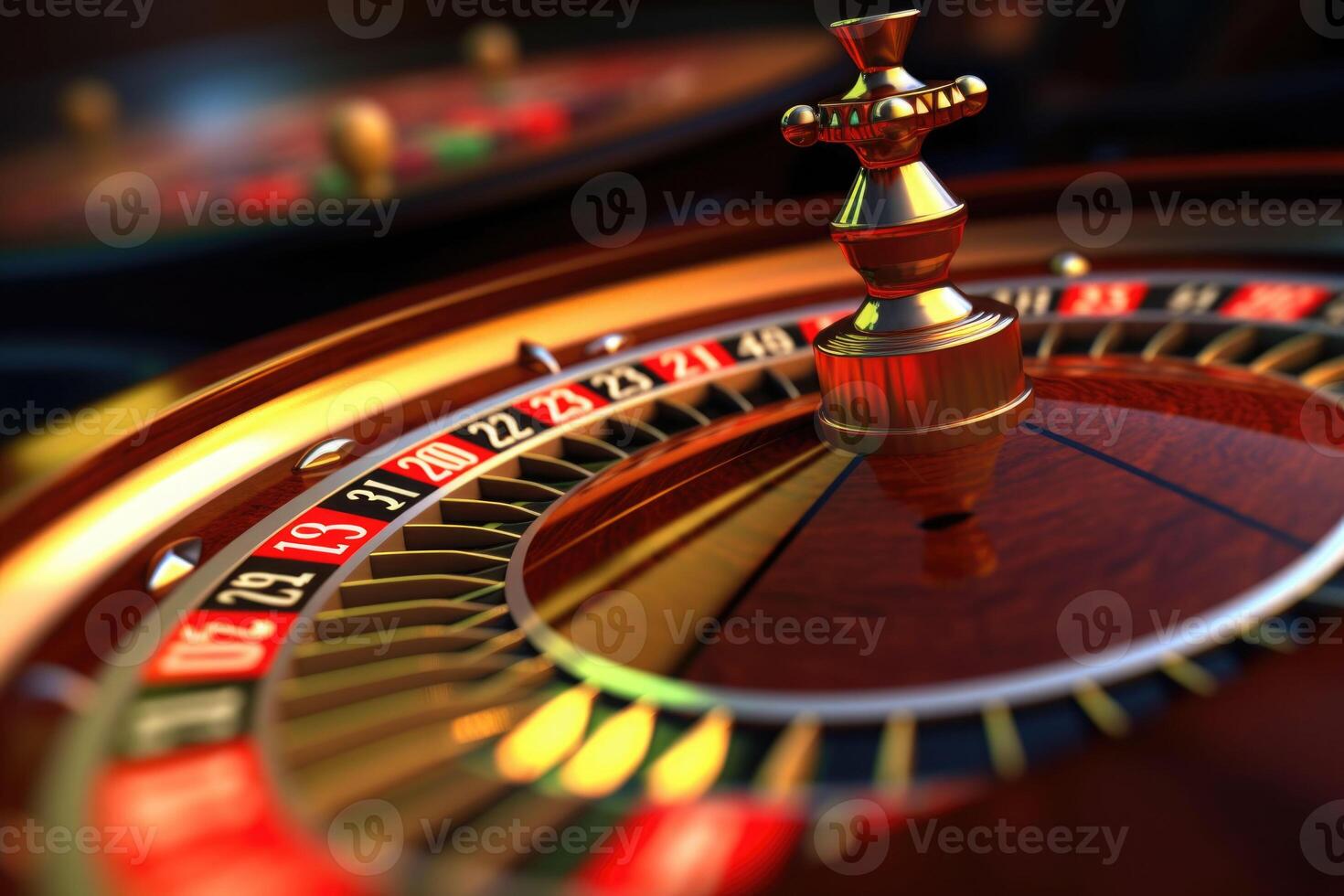 casino roulette roue. roulette table proche en haut à le casino. génératif ai photo