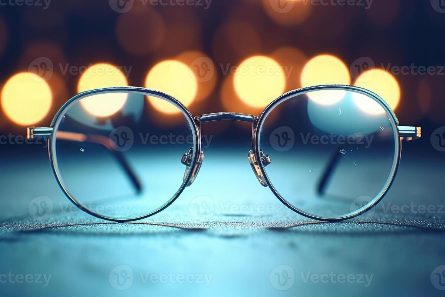 lunettes avec bokeh dans le Contexte. sélection de des lunettes pour vision concept. génératif ai photo