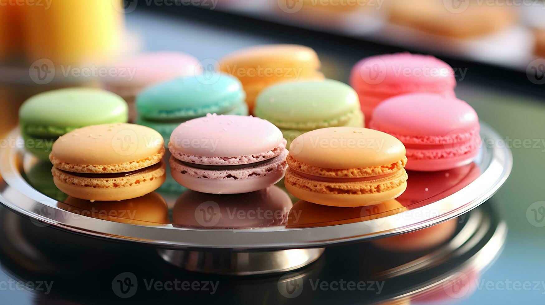 empiler de macarons, macarons sur métal plaque. 25937244 Photo de stock  chez Vecteezy