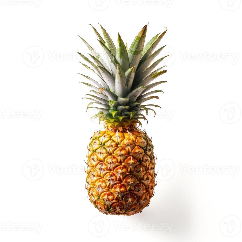 Frais ananas isolé sur blanc Contexte. génératif ai photo