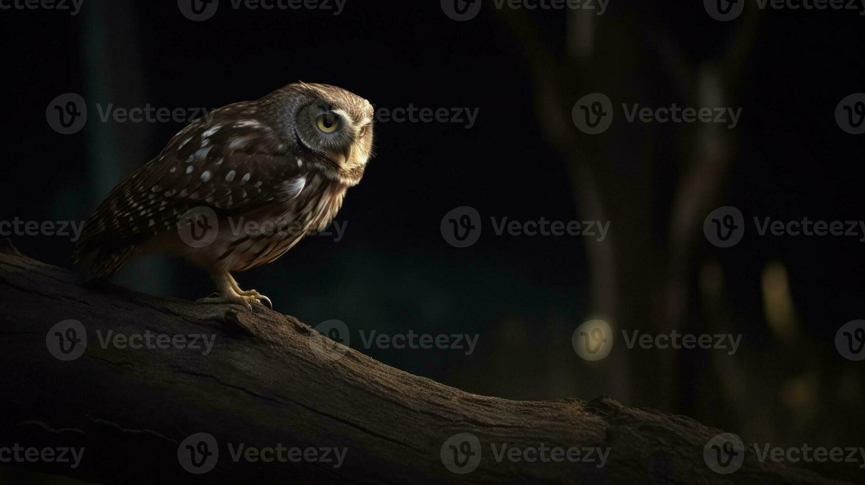 un hibou silencieusement chasse pour proie dans le nuit photo