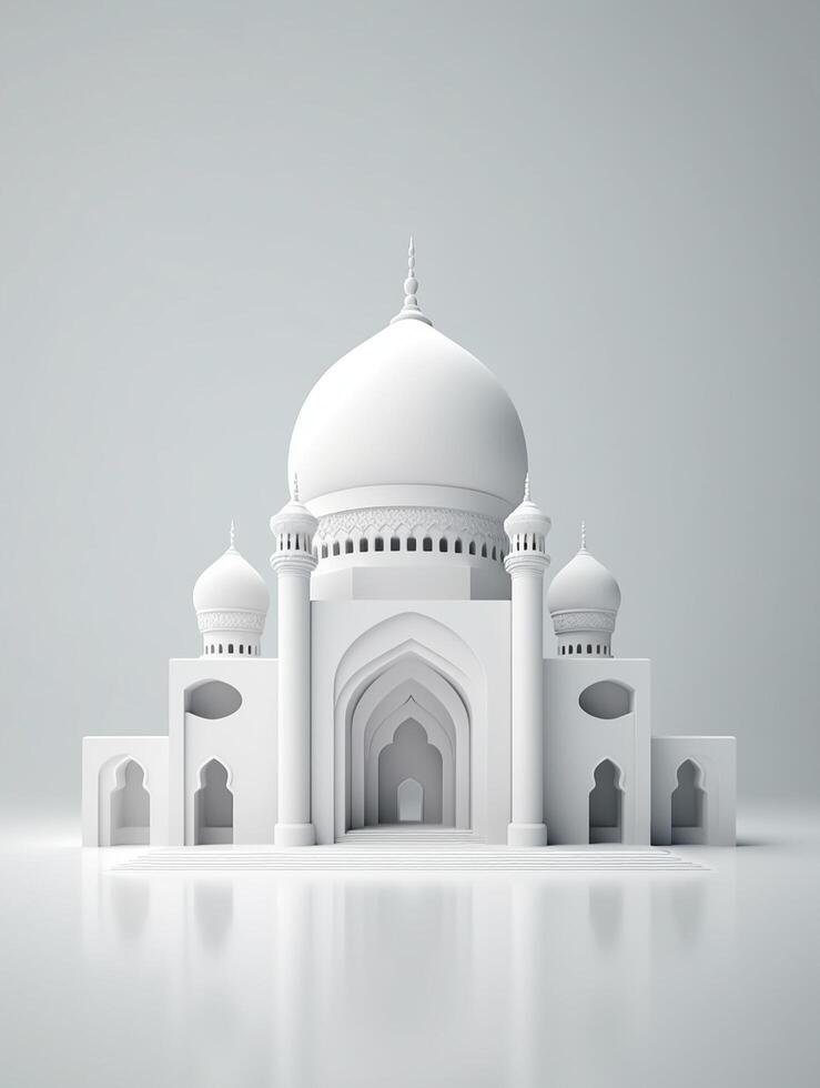 islamique mignonne 3d mosquée pour Ramadan et eid salutation Contexte ai génératif photo