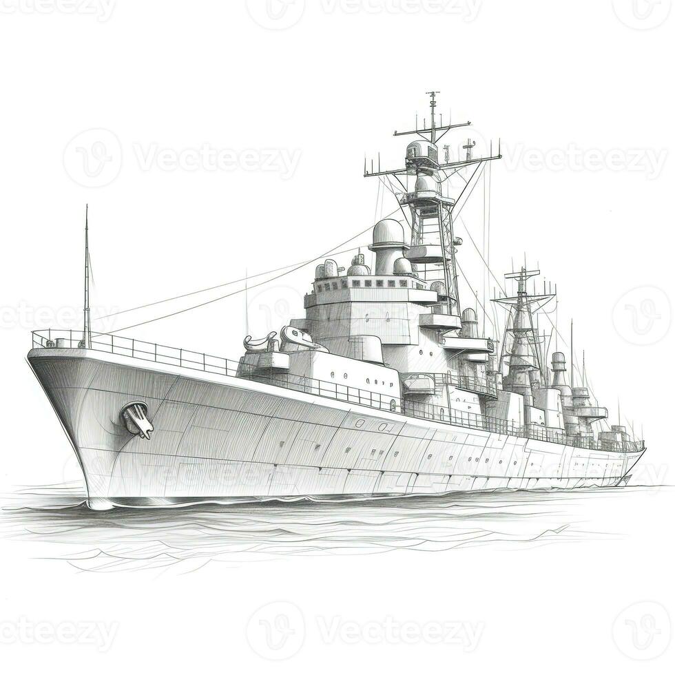 navire bataille navale ai généré photo