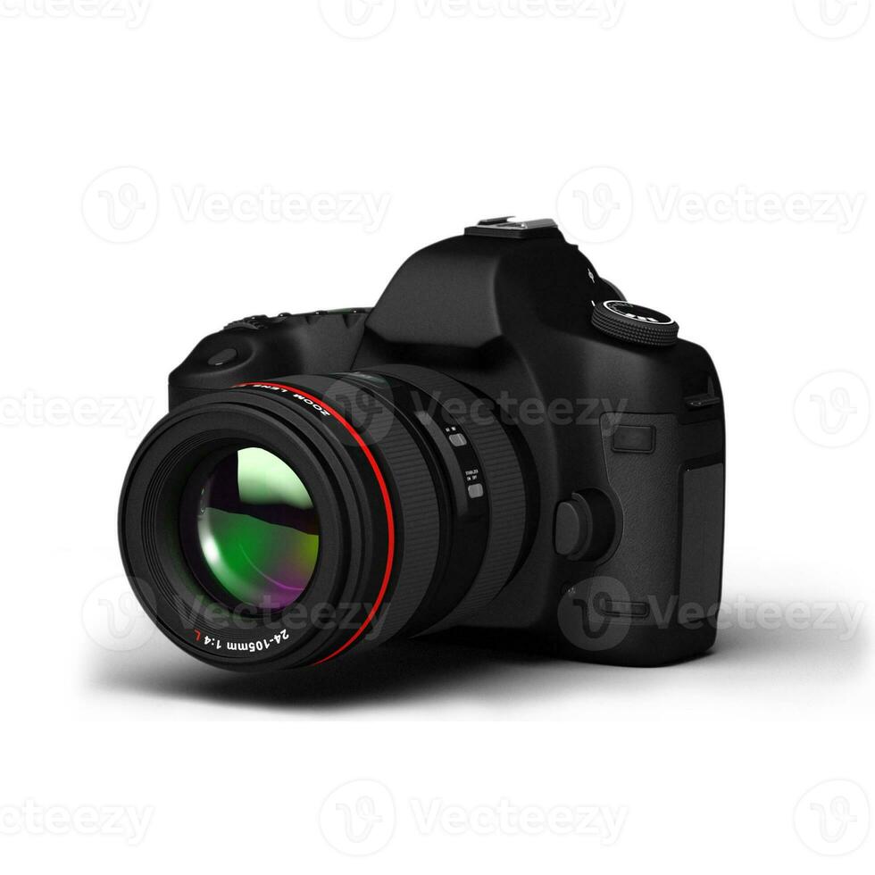 isolé slr caméra sur blanc Contexte adapté pour votre dispositif concept. photo