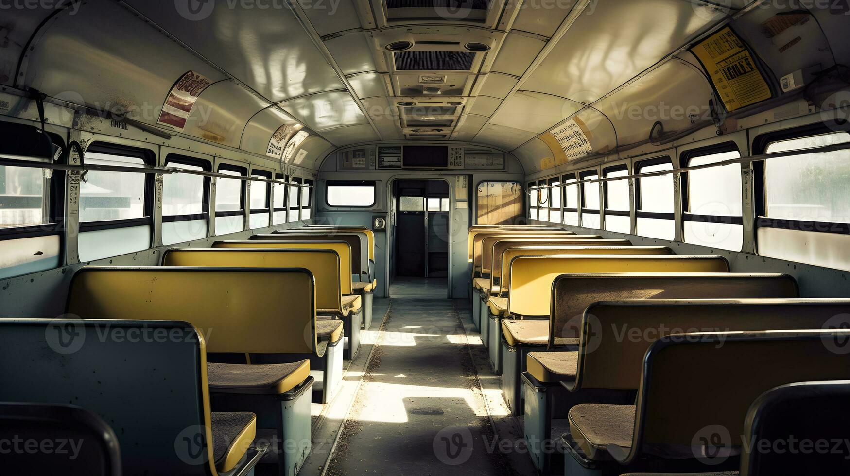 école autobus intérieur ,génératif ai photo