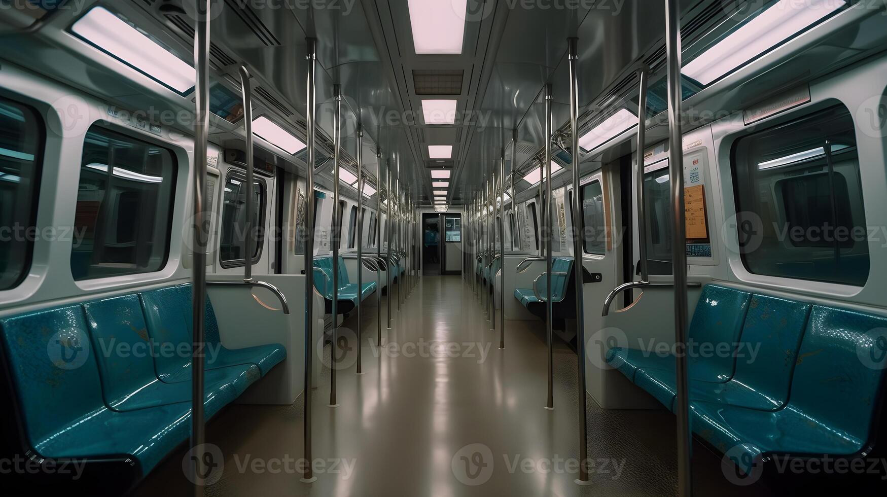 intérieur mrt train ,banlieusard ligne intérieur ,génératif ai photo