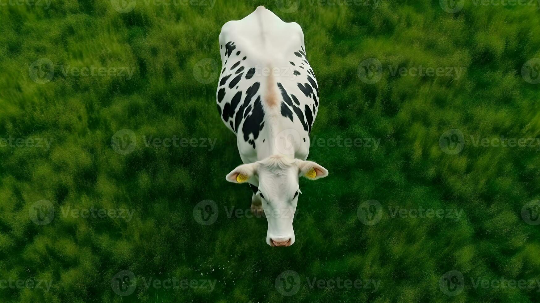 laitier vaches sont en mangeant herbe ,génératif ai photo