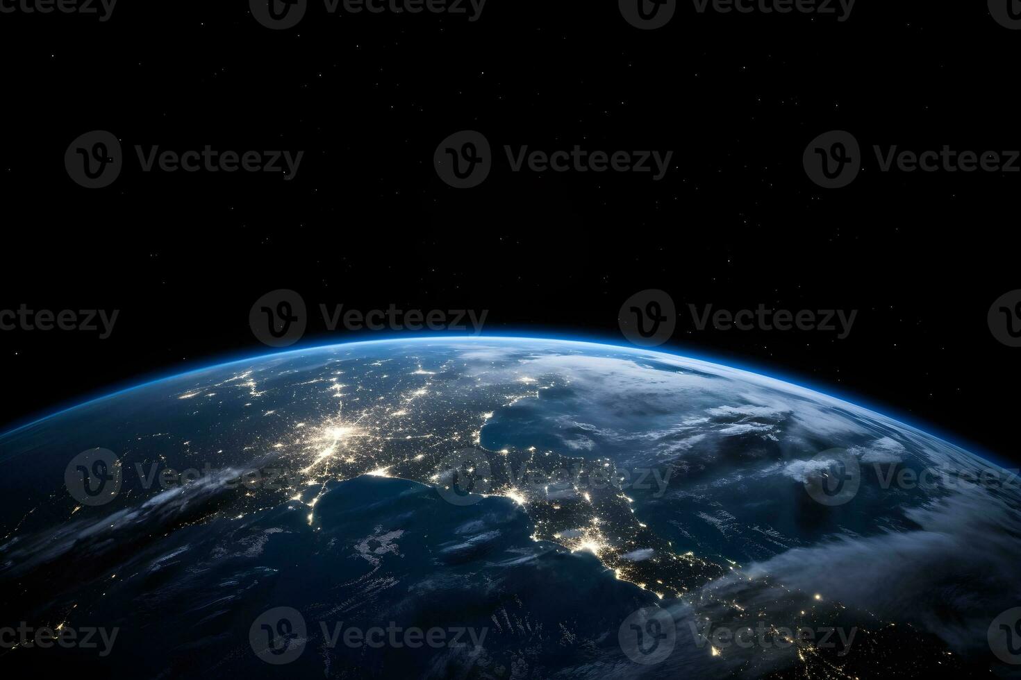 vue de planète Terre de Satellite caméra ,génératif ai photo