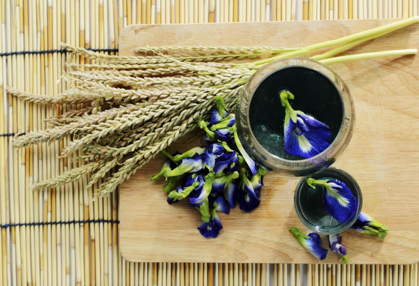 boisson bleue aux herbes de fleur de pois papillon photo