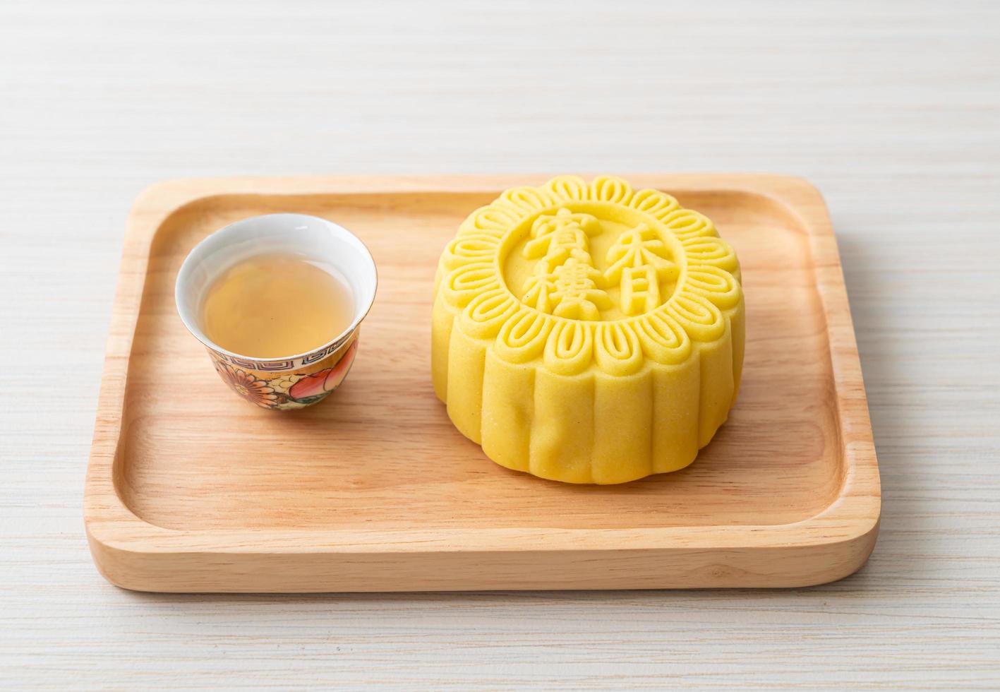 saveur de crème pâtissière de gâteau de lune chinois photo