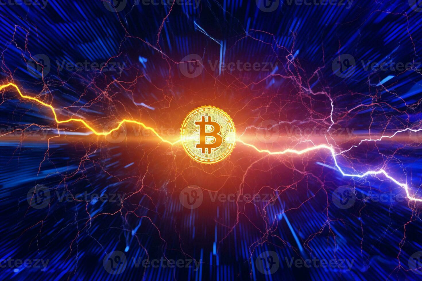 illustration de Défis foudre réseau faciliter vite bitcoin transactions ai généré photo