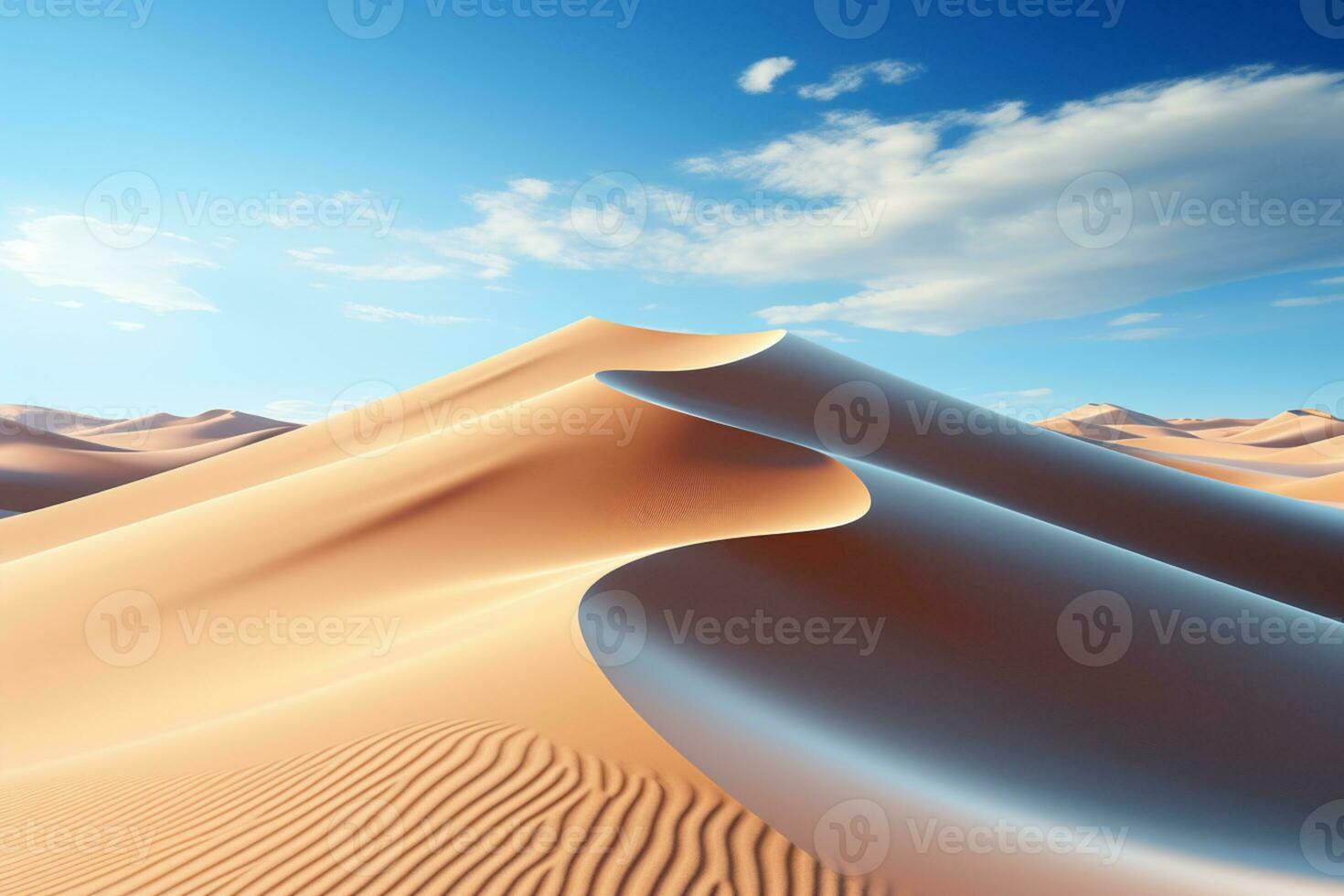 solitaire le sable dunes ours témoin à le conséquences de global chauffage ai généré photo