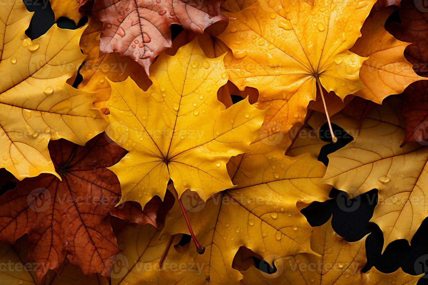 la nature l'automne toile, Jaune et rouge érable feuilles gracieusement descendant ai généré photo