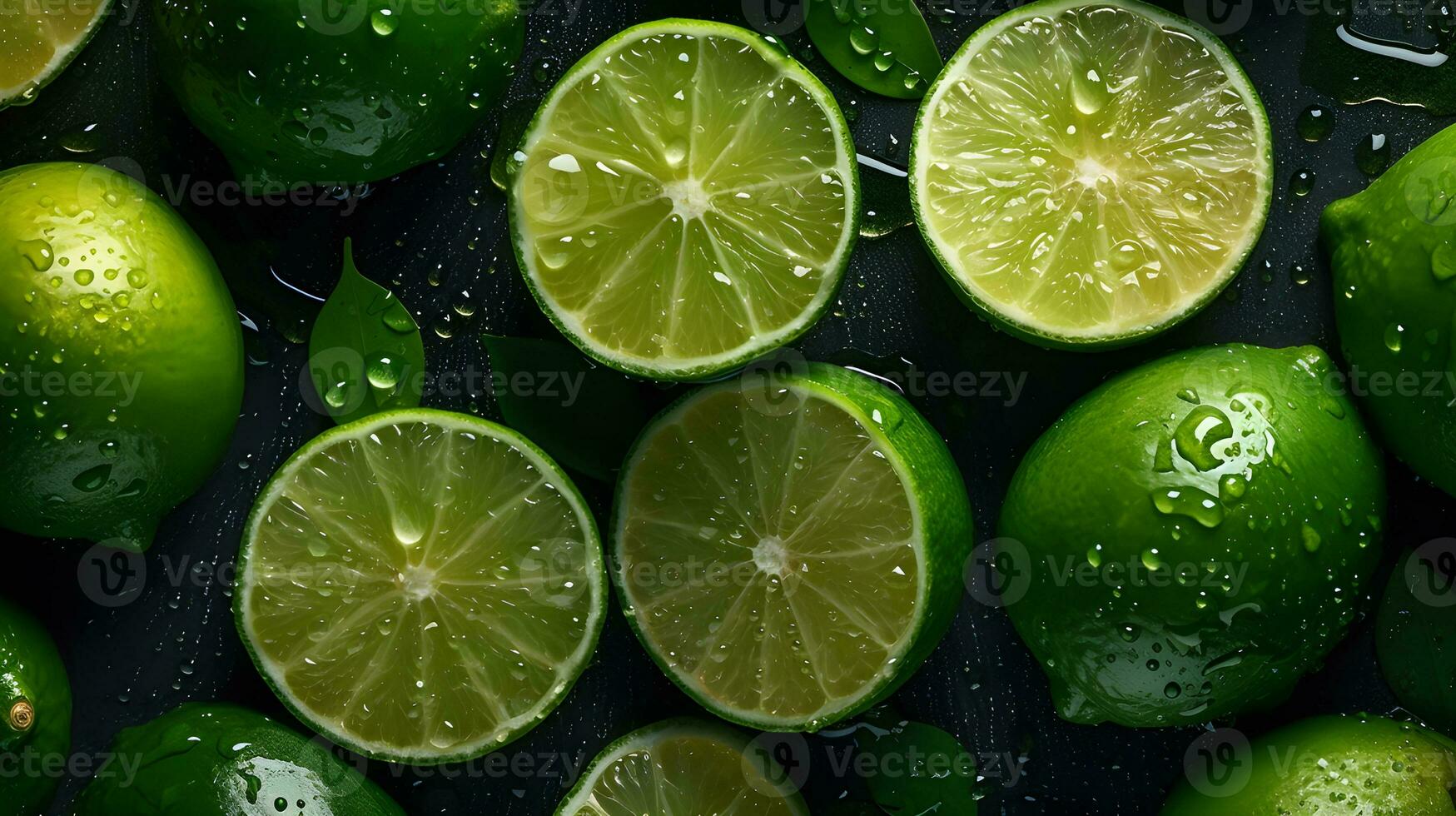 Frais citron vert sans couture Contexte photo