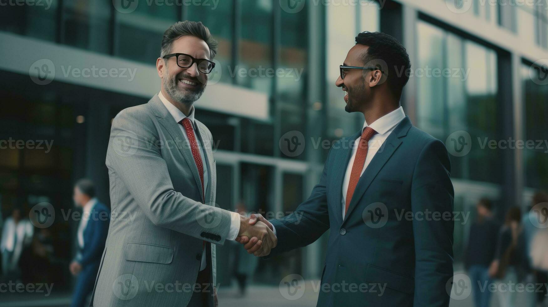 tremblement mains de deux affaires gens généré ai photo