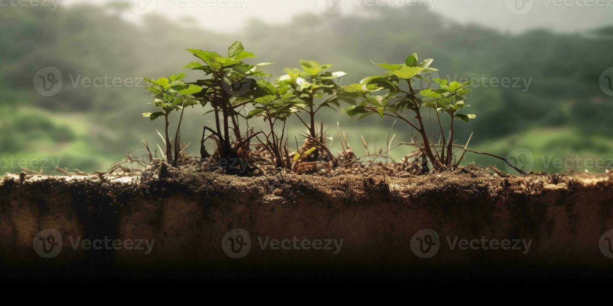 microgreens plante superaliment, copie espace flou arrière-plan, ai généré photo