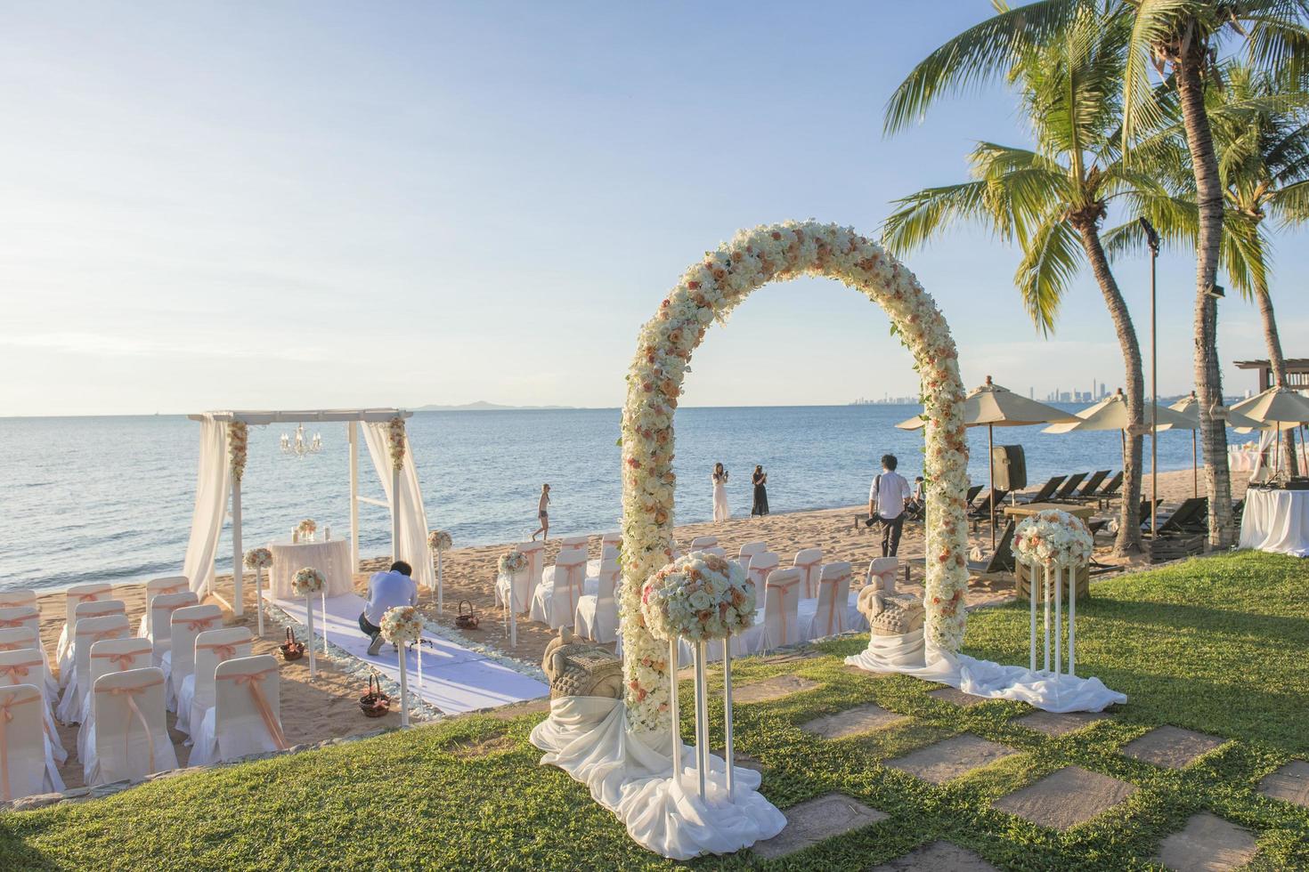 configuration de mariage sur la plage photo