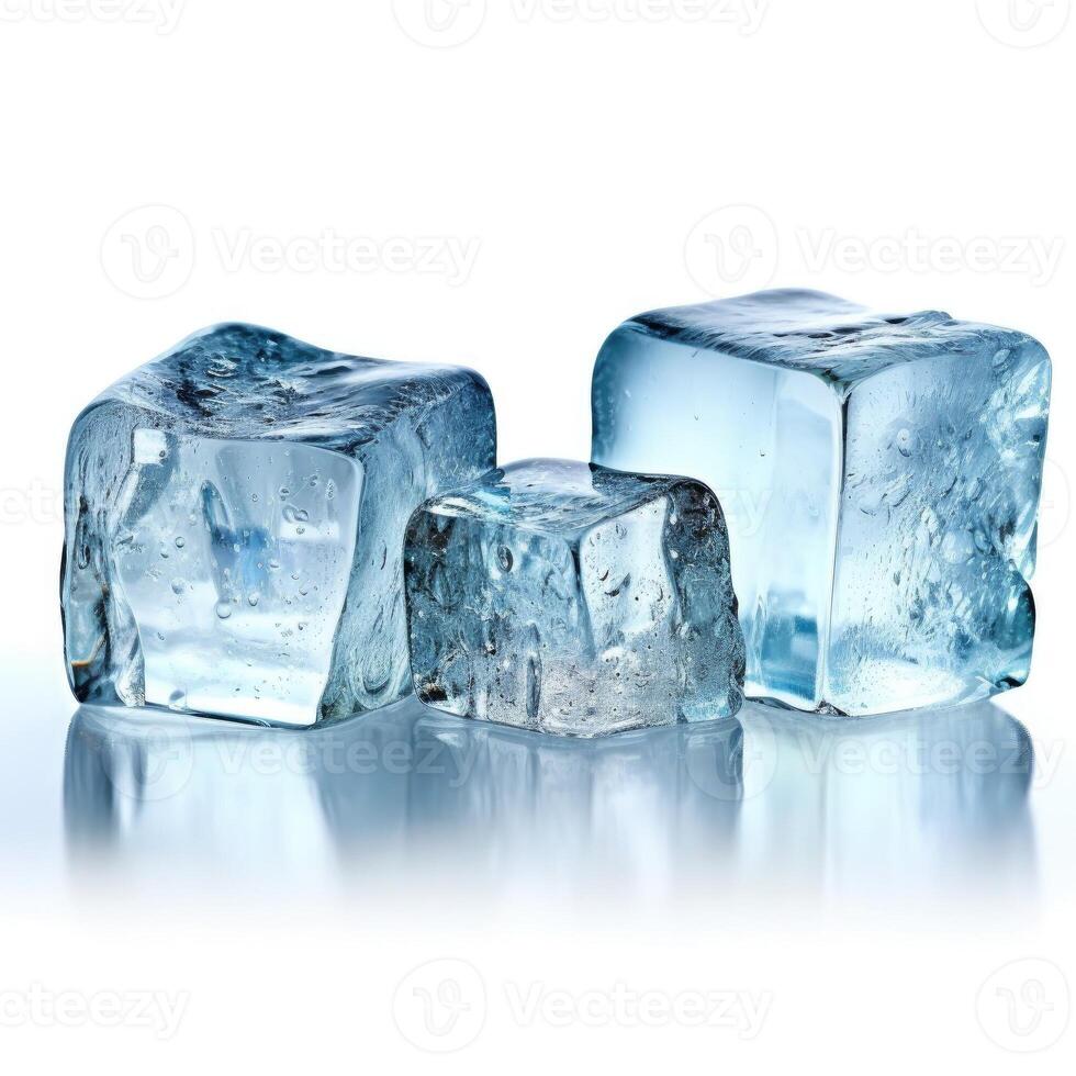 la glace cubes isolé sur blanc Contexte. génératif ai photo