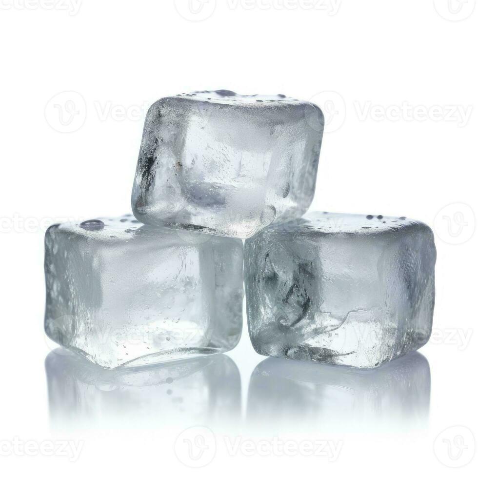 la glace cubes isolé sur blanc Contexte. génératif ai photo