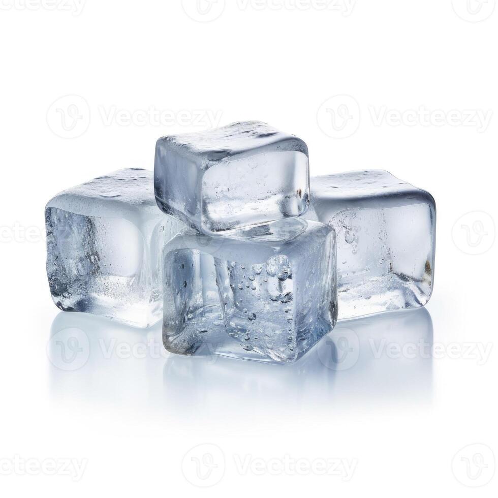 la glace cubes isolé sur blanc Contexte. génératif ai photo