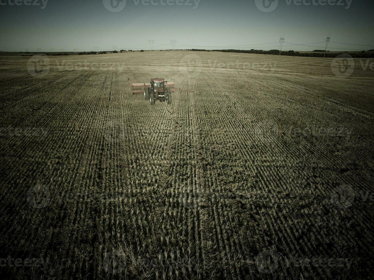 direct ensemencement, agricole machinerie, dans la pampa, patagonie, Argentine photo