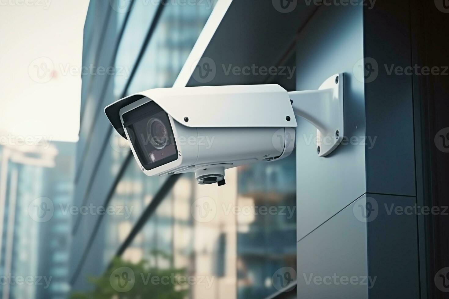 vidéosurveillance sur le mur à l'extérieur bâtiment. génératif ai photo