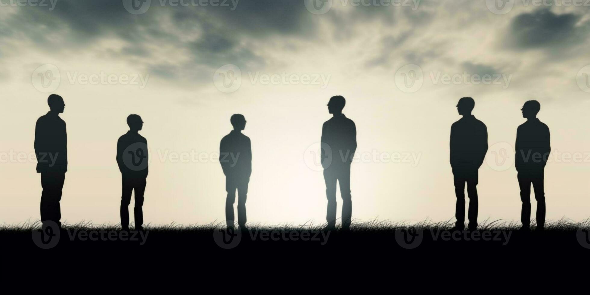 silhouette de deux gens mental santé, ai généré photo