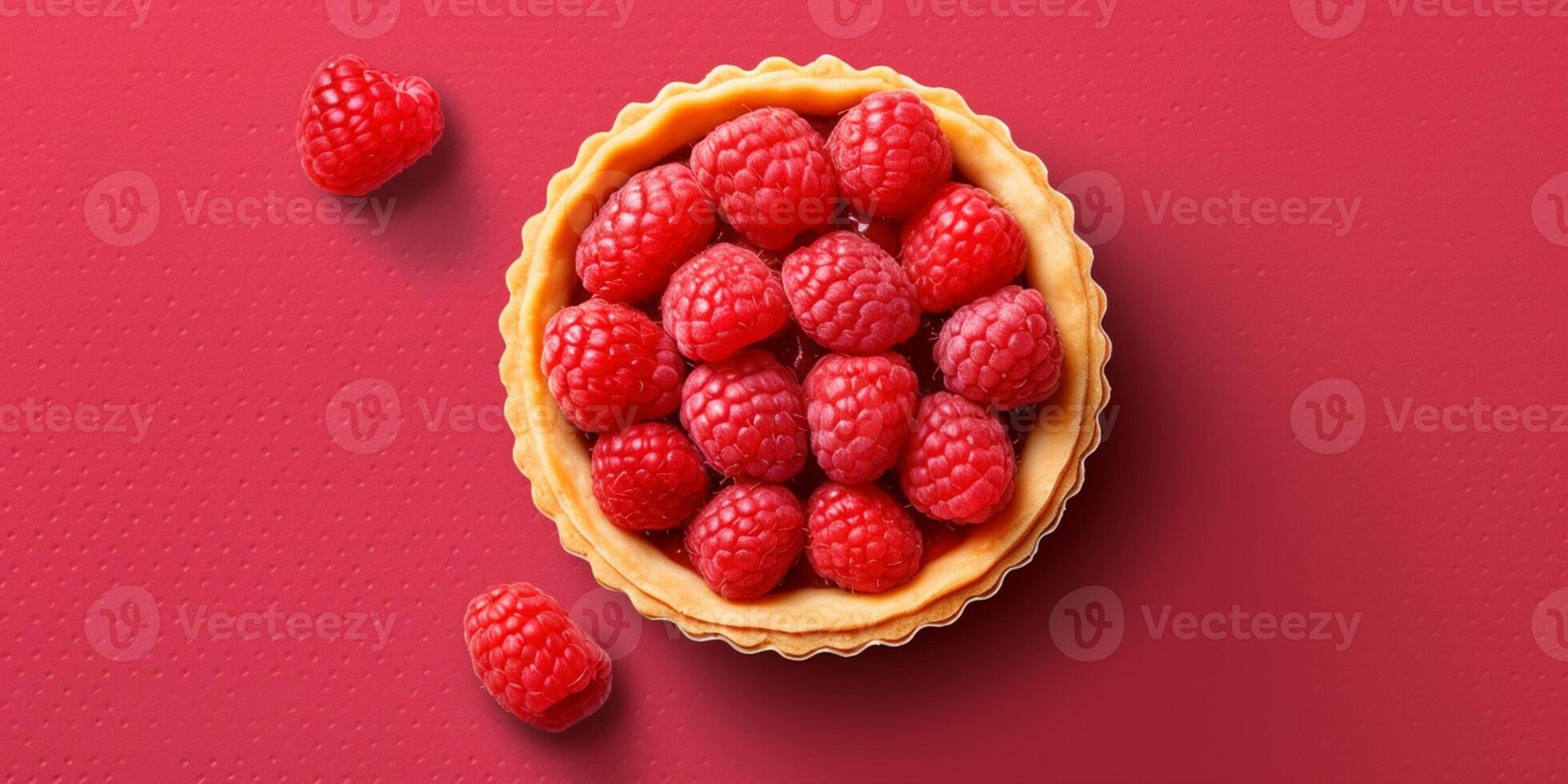 framboise fruit gâteau dessert flou arrière-plan, ai générer et photo