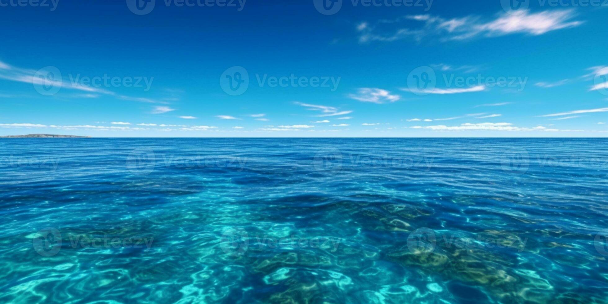 océan vague bleu l'eau Contexte. ai généré photo
